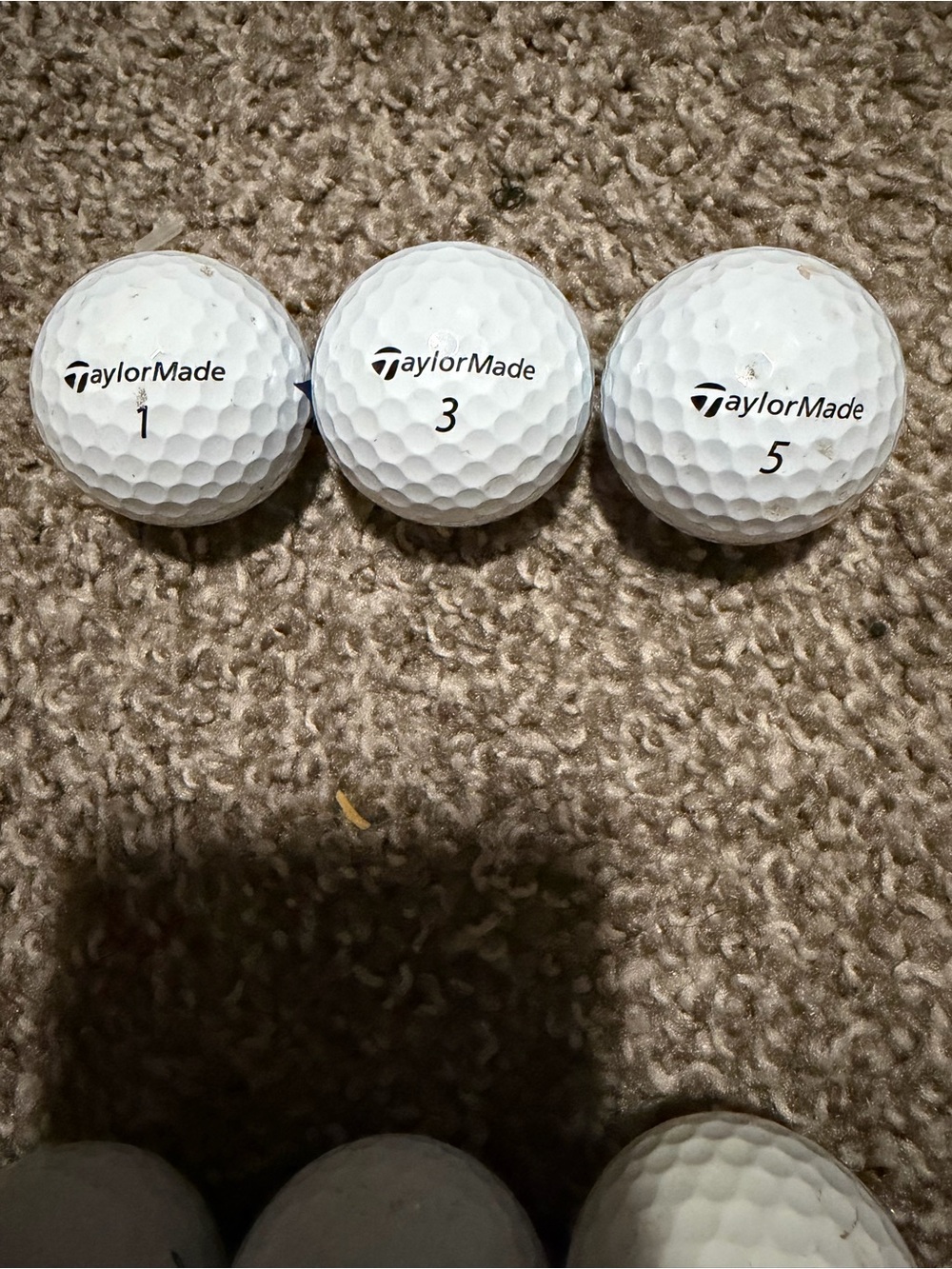 TaylorMade White Numbered Golf Balls - Set of 3